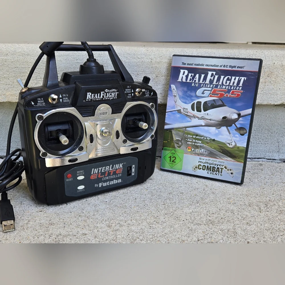 Futaba RealFlight R/C Flight Simulator Interlink Elite USB Controller + F5.5GAME